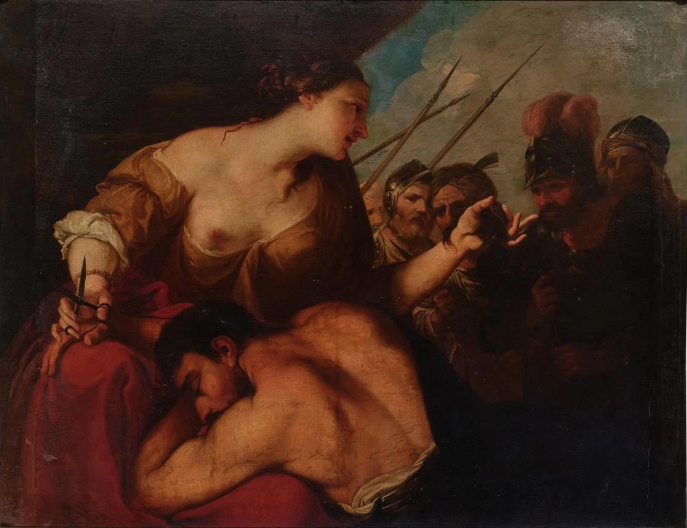Dalila taglia i capelli di Sansone